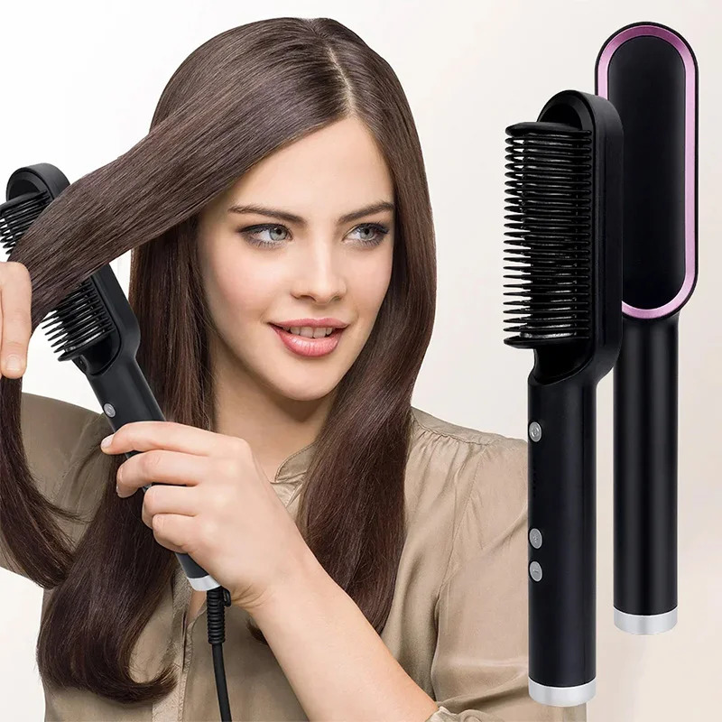 Electric Comb Multifunctional Straight Hair Straightener Comb Negative Ion Anti-Scalding Styling Tool Straightening Brush 250725