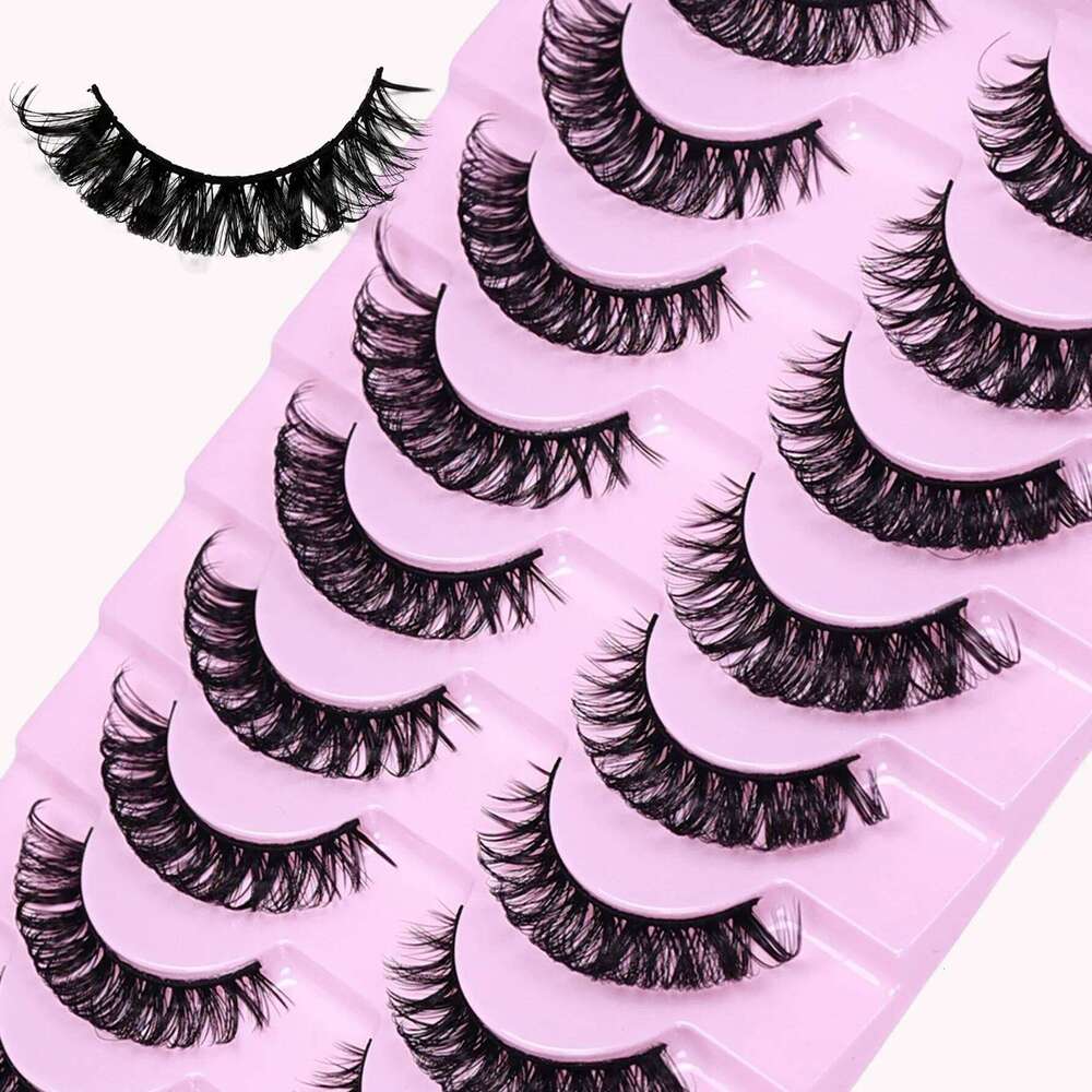 10 Pairs Russian Strip Lashes Fluffy Volume False Eyelashes D Curl Dramatic Cat eye lashes Make Up X250725