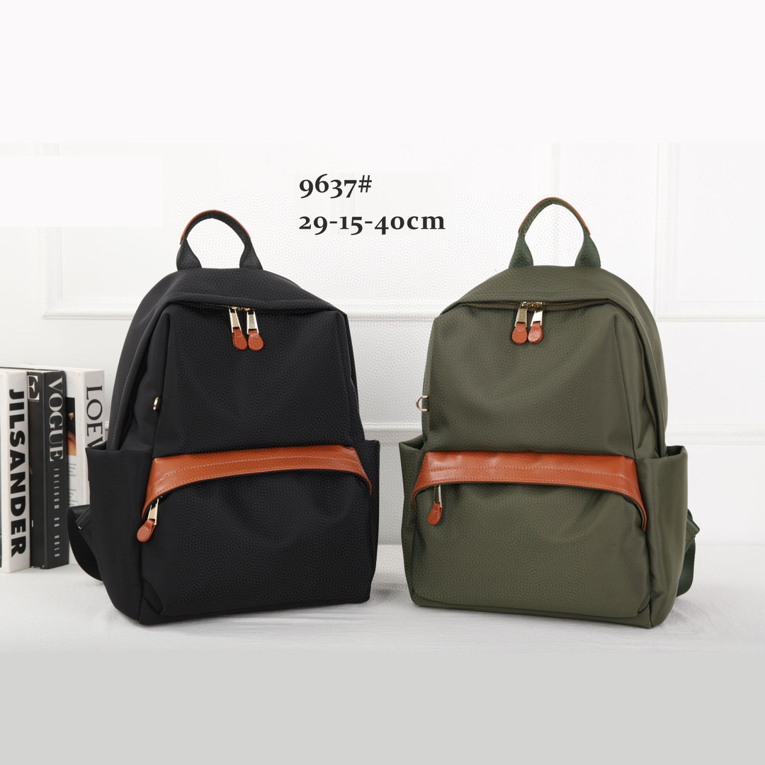 XY9637 Men's and Women's Backpack Waterproof Oxford Cloth With Cowhide Leather Fashionable Multi Pocket Lightweight Commuting Bag