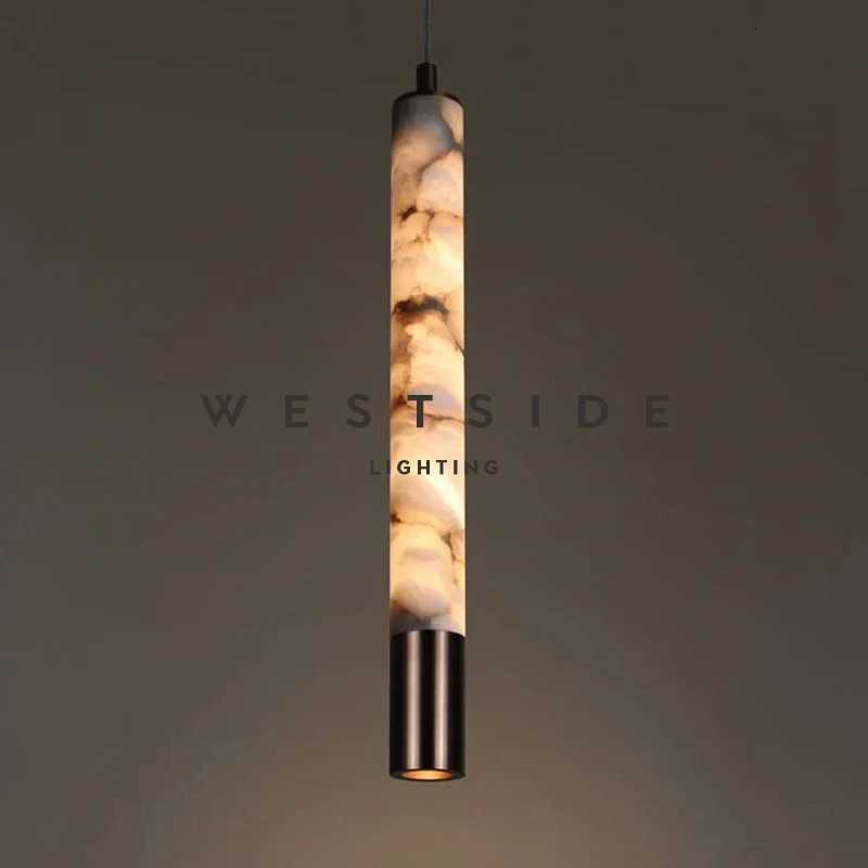Italy Luxury Marble Pendant Light with Spotlight Minimalist Design for Bedroom Bedside Reading Hanging Alabaster LightXJ250725