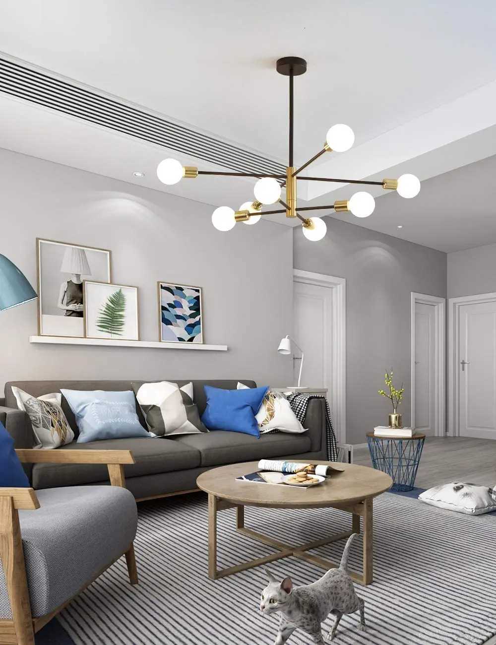 Magic Bean Molecular Chandelier Lights Rotatable Adjustment Luxury Brass Color Living Dining Room Bedroom Ins Wind LampsXJ250725