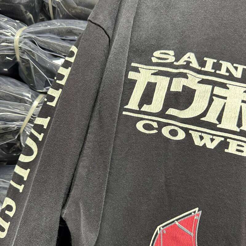 Autumn Fashion Saint Vintage Casual Cartoon Aircraft Printed T-shirt Men