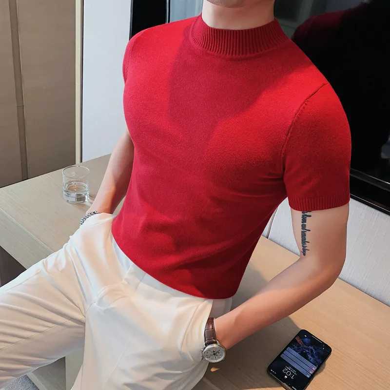 Sweater Korean CloTHing Autumn Winter New Mens Sweater WiTH High Collar Oversize Slim Fit Casual Knit TurtleneCK 4XL-M Z250725