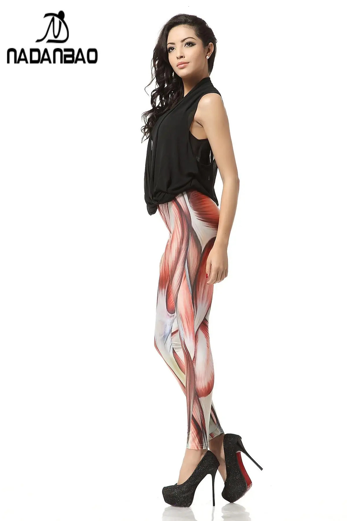 NADANBAO Muscle Printed Leggings Anime Cosplay Costume Casual Fitness Workout Pants Girls Party Wear Trousers Bottom 250725