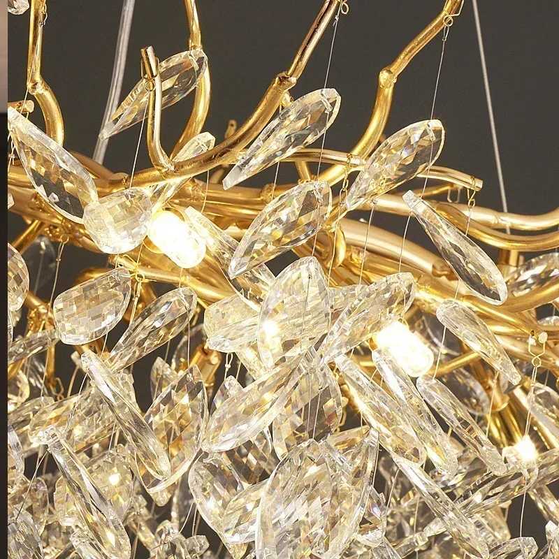 Luxury Modern Crystal Ceiling Chandelier Led Pendant Lamp Dining Table Living Room Bedroom Home Decor Wall Hanging Light FixtureXJ250725