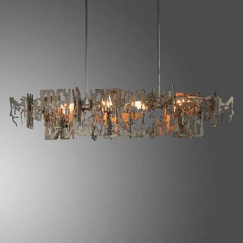 Postmodern Retro Metal Fragment Art Ceiling Chandelier Showroom Kitchen Island Hanging Lights Dining Room Home Decor LightingXJ250725