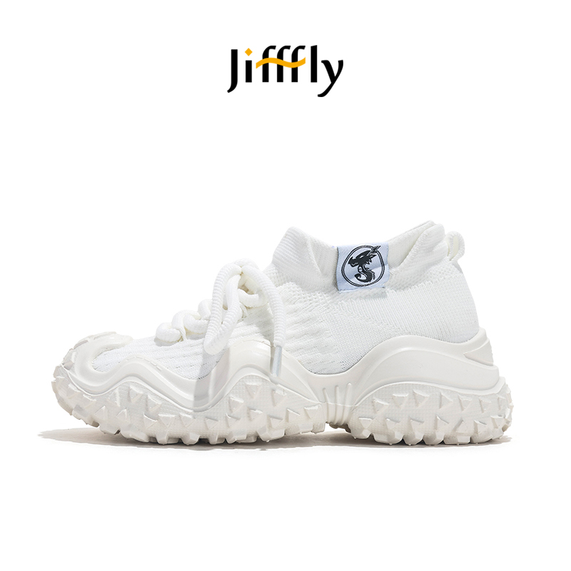 Jiffly Women's Fall/Winter '24 Net Mesh Breathable Socks Sneakers with Thick Soles