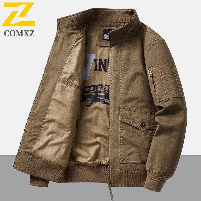 Giacca Di Cotone Di Cotone Spring Autunno Solido Colore Solido Casualmente Casu…