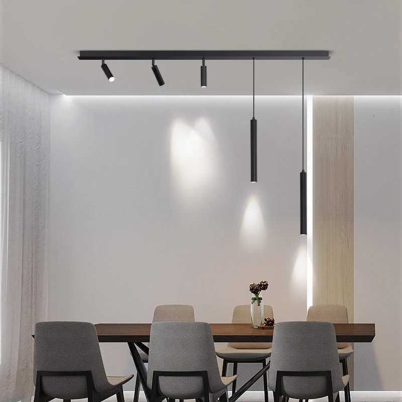 Restaurant lamp minimalist long strip simple modern creative dining table chandelier bar table lamp island kitchen dining lamp XJ250725
