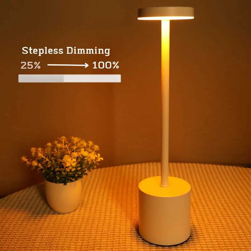 Metal Table Lamp Writing Lamp Bedside Creative Ambient Lights Bar Outdoor Decoration LED Rechargeable Touch Night Lightings 2024 XJ250725