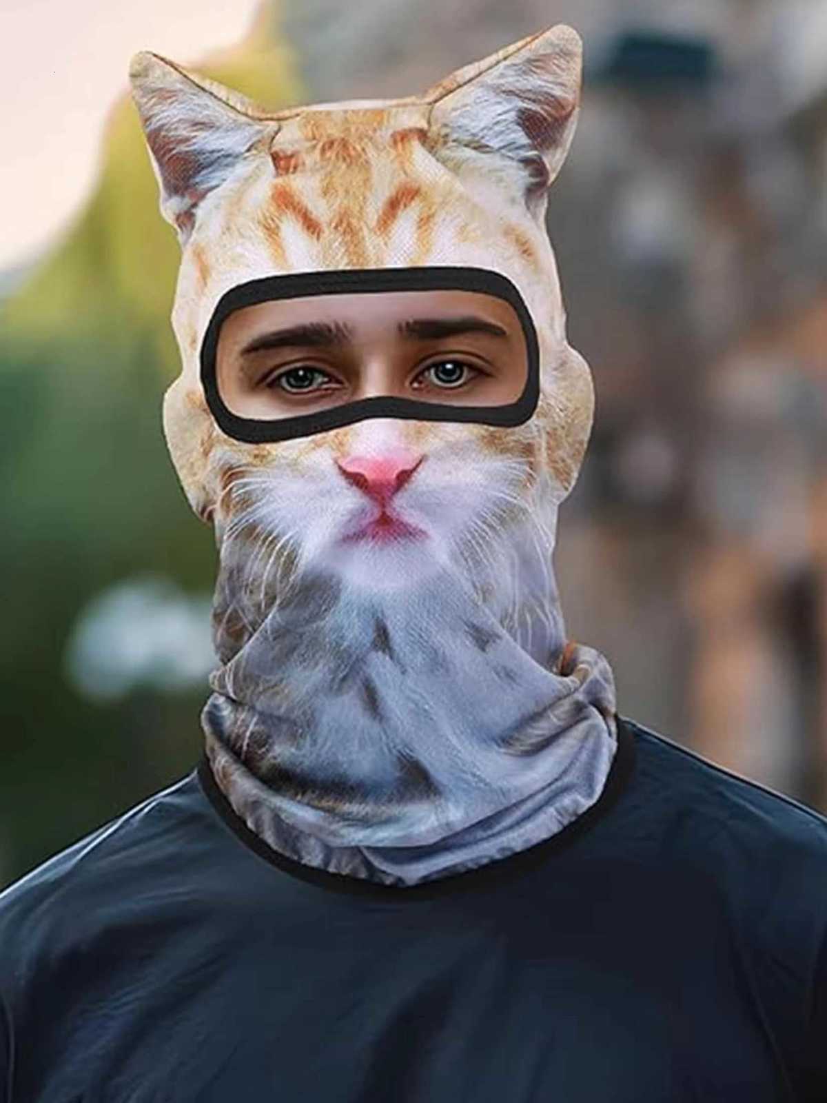 3D Cat Animal Ski Balaclava Ski Mask with EarsSuitable for Music FestivalsRavesSkiHalloween or Party Outdoor Z250725