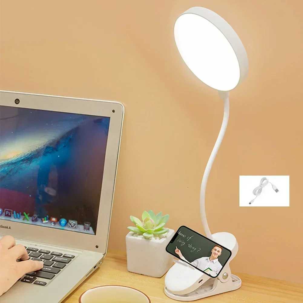 Desk Lamp USB Rechargeable Table Lamp With Clip Bed Reading Book Night Light LED Desk Lamps 3 Modes Dimming Eye Protection DC5V XJ250725