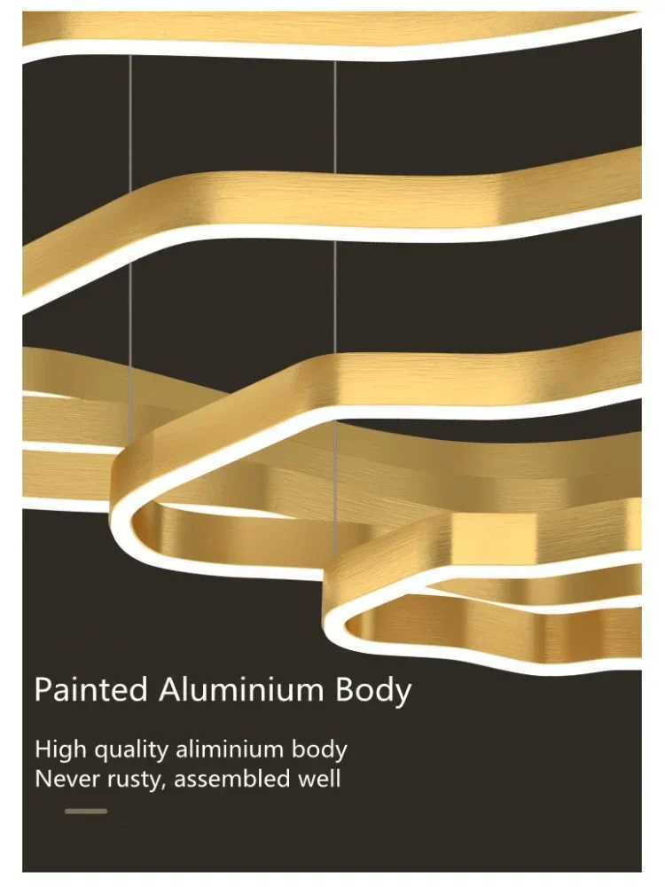 Modern Terraces Chandelier Home Indoor Lighting for Circular Ring Led Living Room Coffee/Gold Restaurant Pendant LampsXJ250725