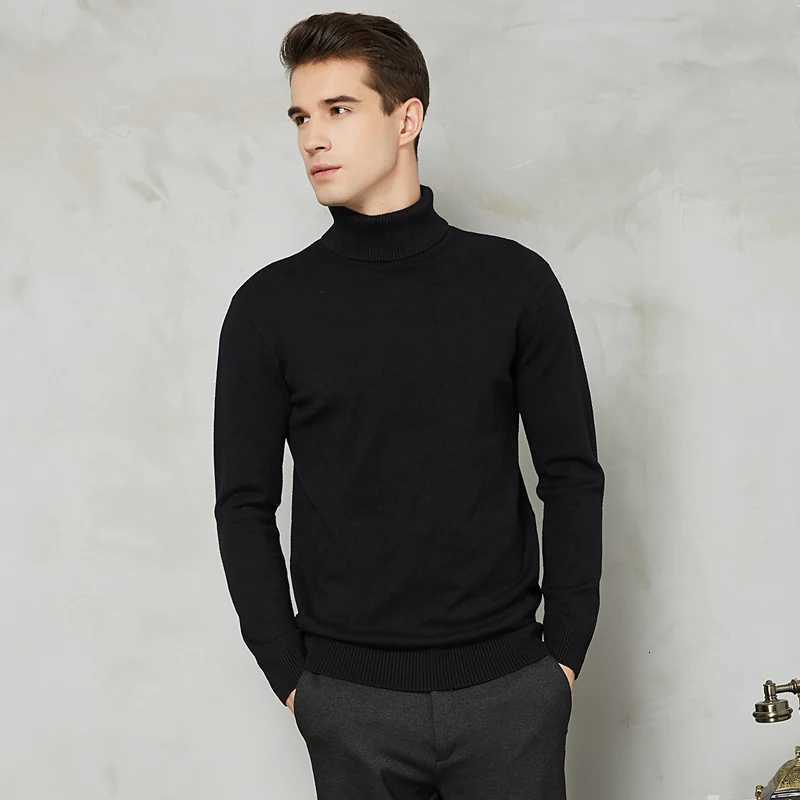 Autumn Winter Warm Men Turtleneck Warm Wool Cotton Sweaters Solid Color Casual Knitter Pullovers New Year Red Christmas Sweater Z250725