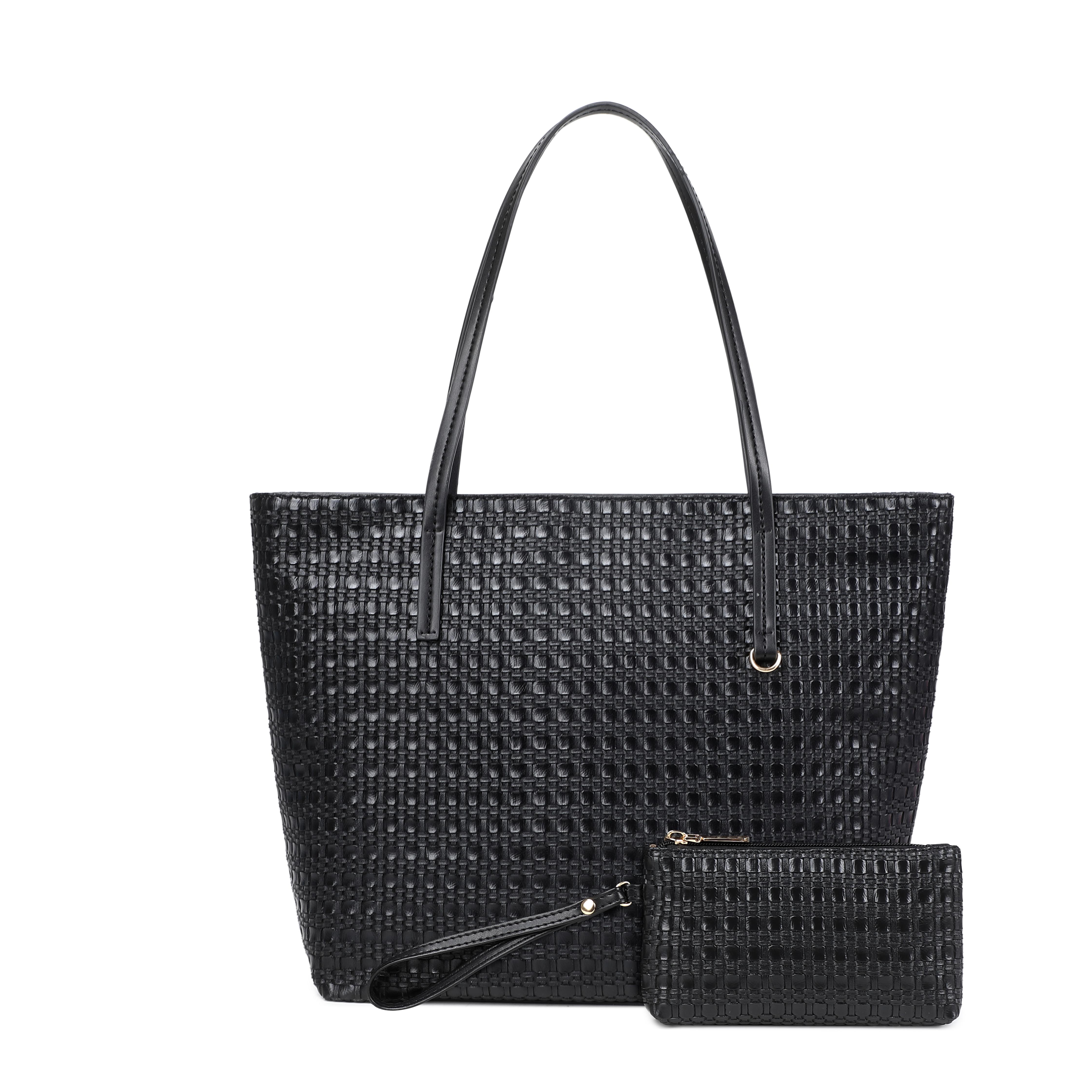 Totes The large-capacity woven pattern tote bag is a new and elegant commuter lady's hand-held underarm bag with a retro texture