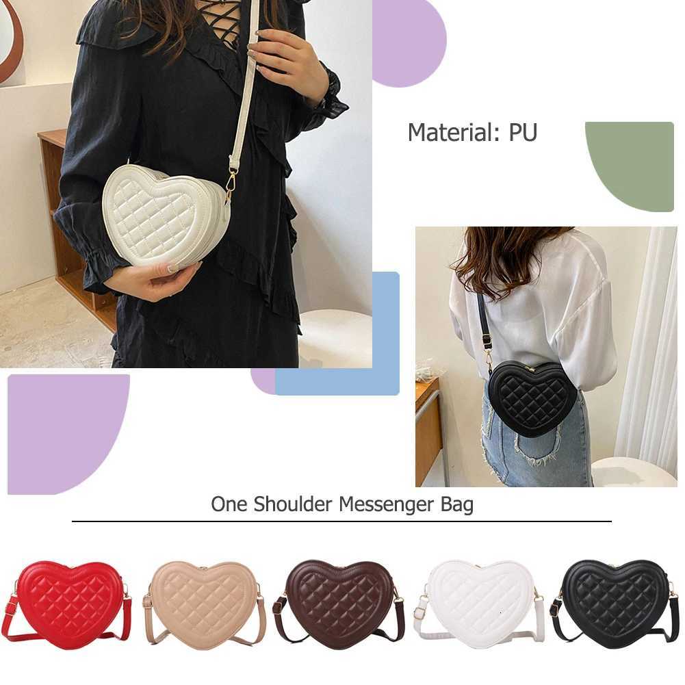 PU Leather Women Shoulder Bags Fashion Love Heart Shaped Solid Color Messenger Bags Small Handbags Ladies Casual Crossbody Bags Y2507301