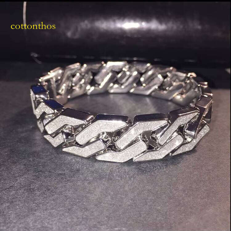 Fashion Sterling Sier Bracelet 16 Mm Ice Out VVS Moissanite Hip Hop Jewelry Dia Cuban Link Chain