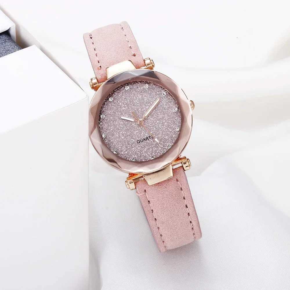Watches for Women Ladies Watch Round Rhinestone Star Sky Leisure Fashion Trend Frosted Belt Vintage Quartz Wristwatch X250726