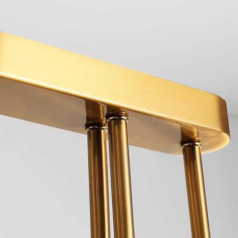 Long Gold Candle Led Chandelier for Dining Room Kitchen Table American Retro Restaurant Led Pendant Chandelier Hanging LightsXJ250725