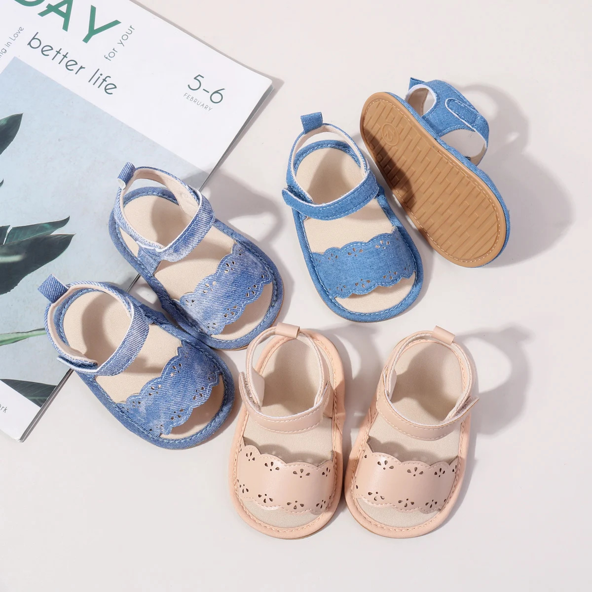 Summer Denim Style Toddler Shoes for Baby Girls First Walking Hollow Out TPR Sole High Quality Sandals 018 Months 250725