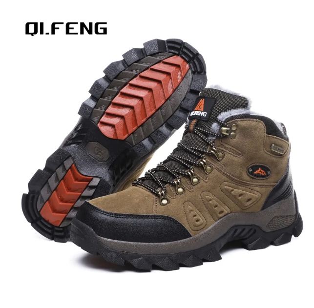 36-48 Autumn Winter Men Women Ankle Boots Leather Shoes New Plus Anti-Skidding Classical Walking Footwear Summer Hiking