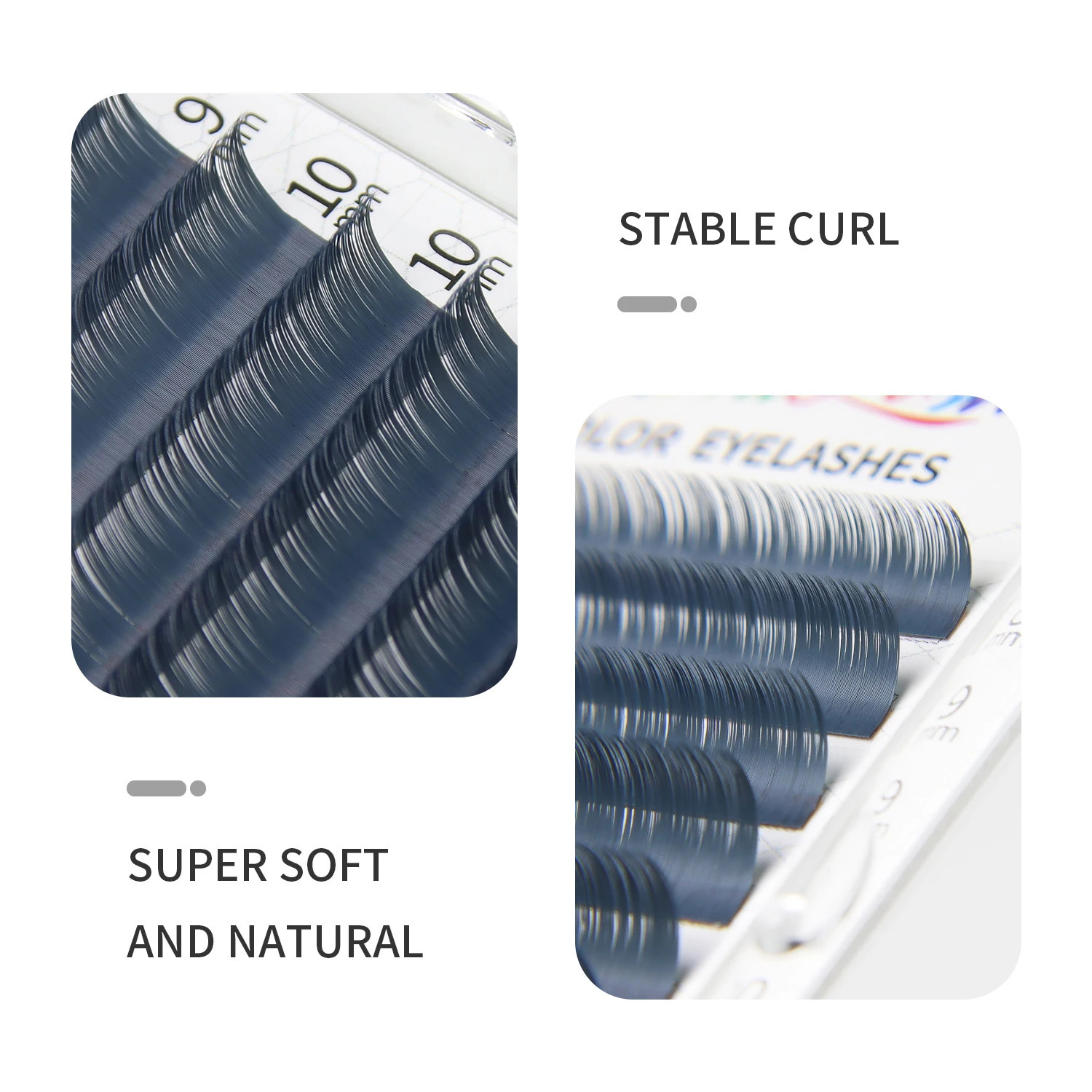 GLAMLASH Colored Lashes Literary Morandi Grey Individual Natural False Colorful Eyelash 250714