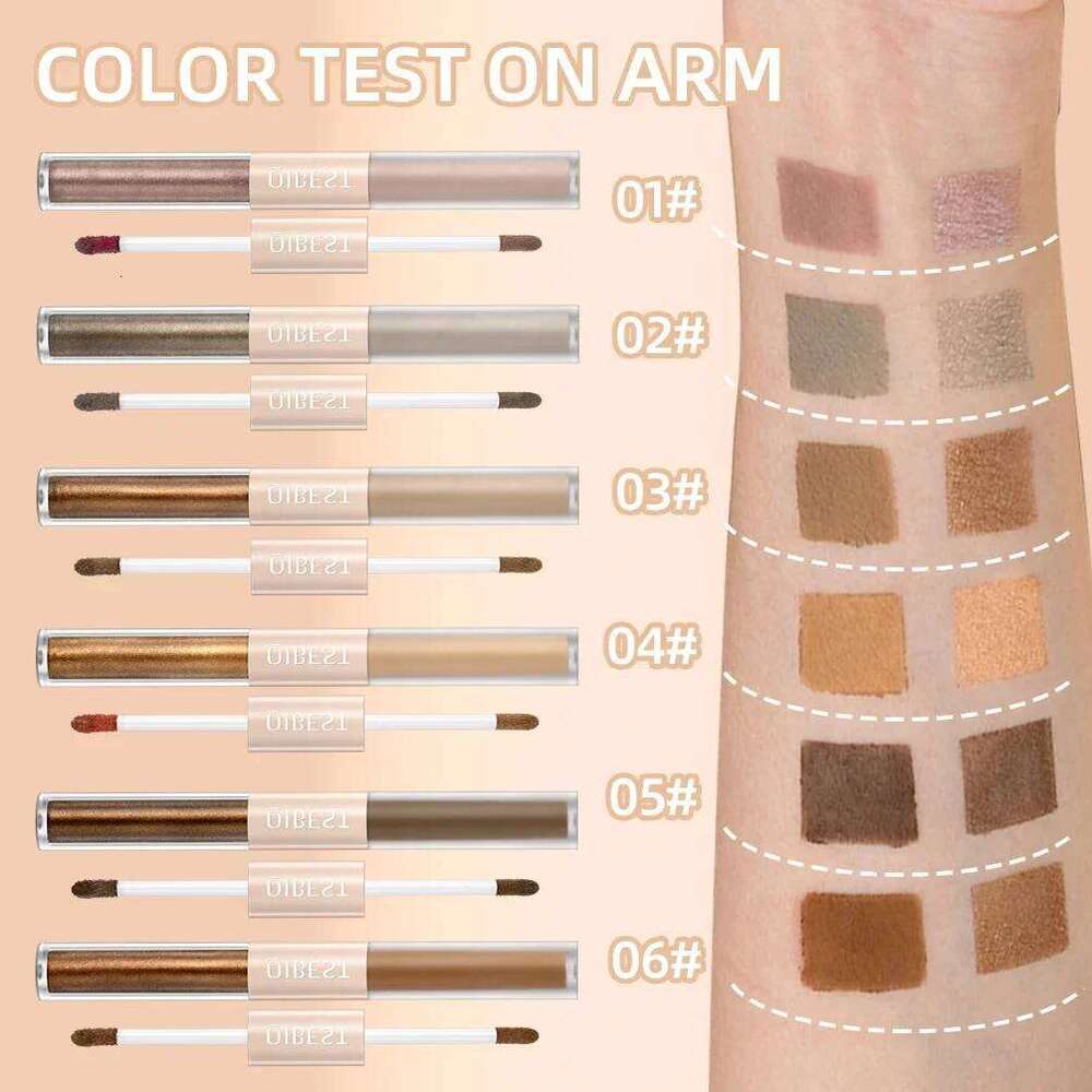 2 In 1 Pearly Matte Eyeshadow Cream Smooth Nude Eye Makeup Liquid Contour Shadow Stick Waterproof Shimmer High Light Pen