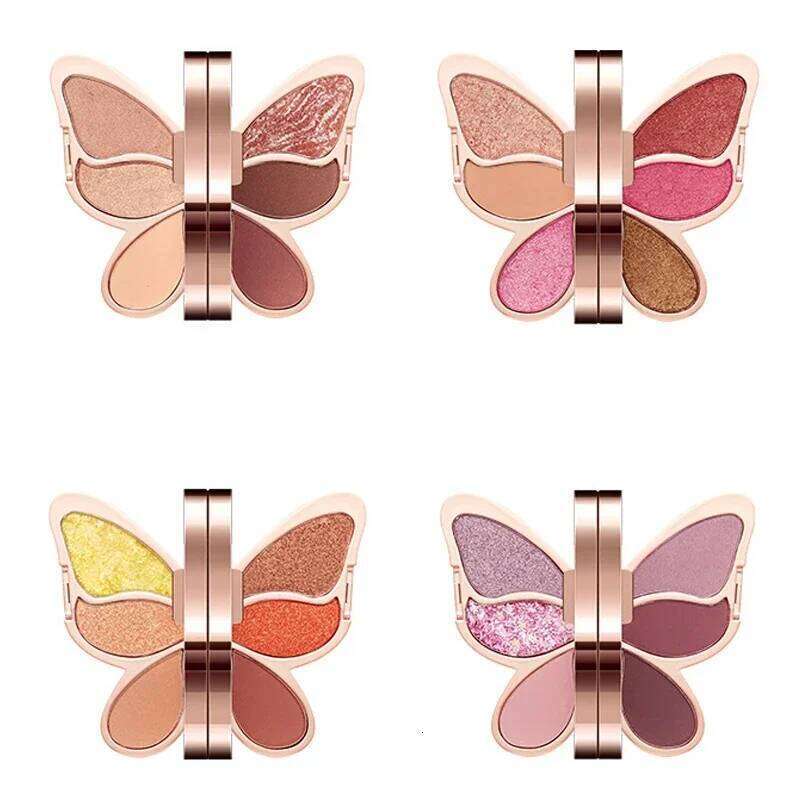 Butterfly Eye Shadow Six Eyeshadow Palette Easy to Color Glitter Long Lasting Make-up For Women Korean Cosmetics Makeup