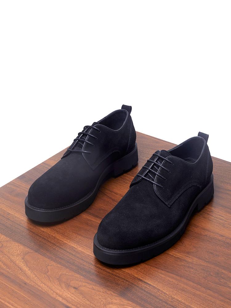 Business British leather shoes for men's genuine leather fur reverse velvet leather breathable matte casual thick sole versatile low top retro me