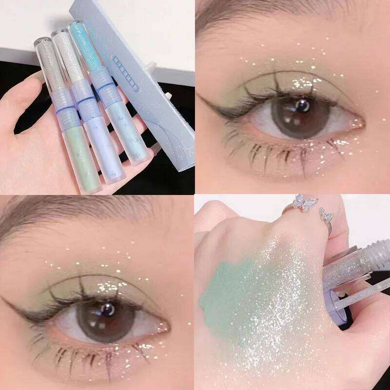 Double Ended Liquid Eyeshadow Matte Pearlescent Brightens The Eyelids Light And Long Lasting Makeup Film Is Not Easy To Remove X25072