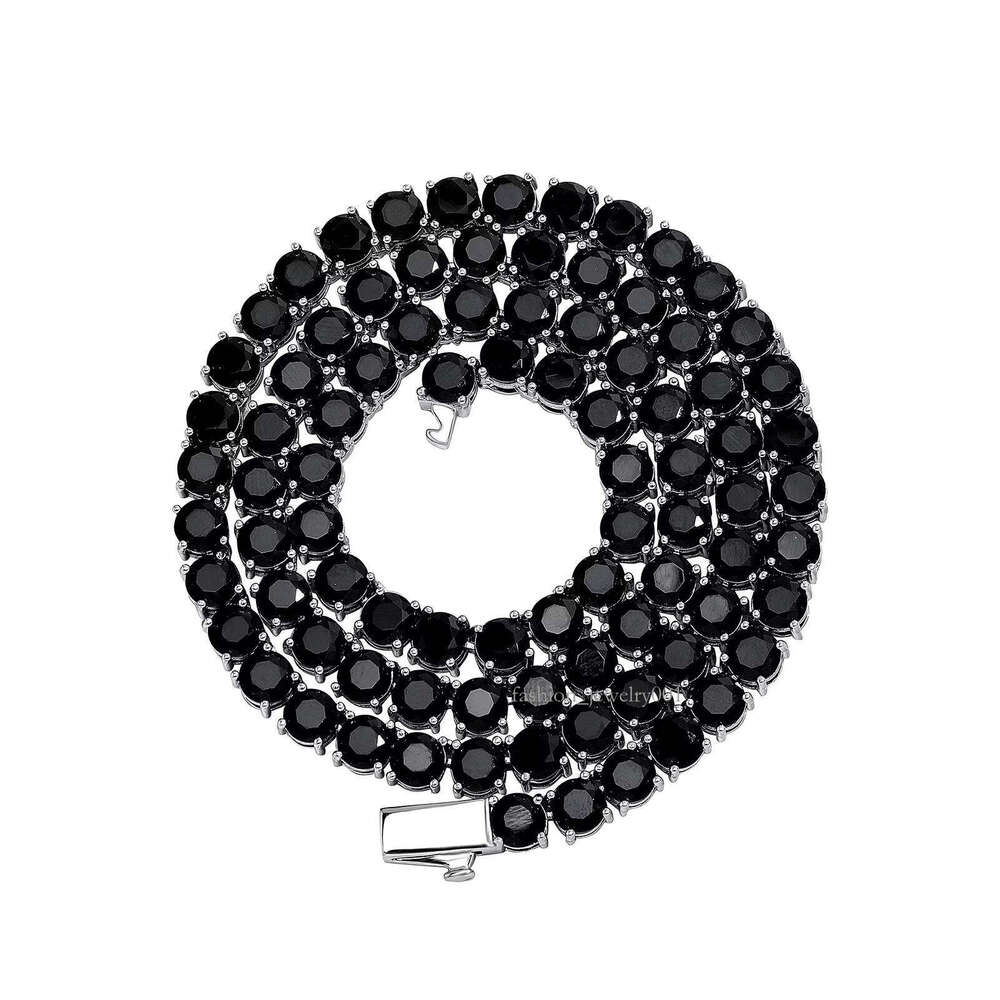 Cross-Border Fashion Moissanite Necklace Bracelet Single Row Full Tennis Chain with Colorful Zircon Hip-Hop Style