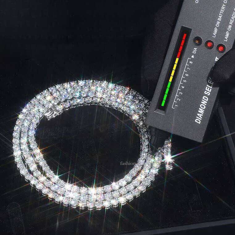 Gold Sil VVS Morganite Ice-Set Necklace Set - Tennis Chain Necklace. Suitable for both men and women. Sizes: 3mm, 4mm, 5mm.