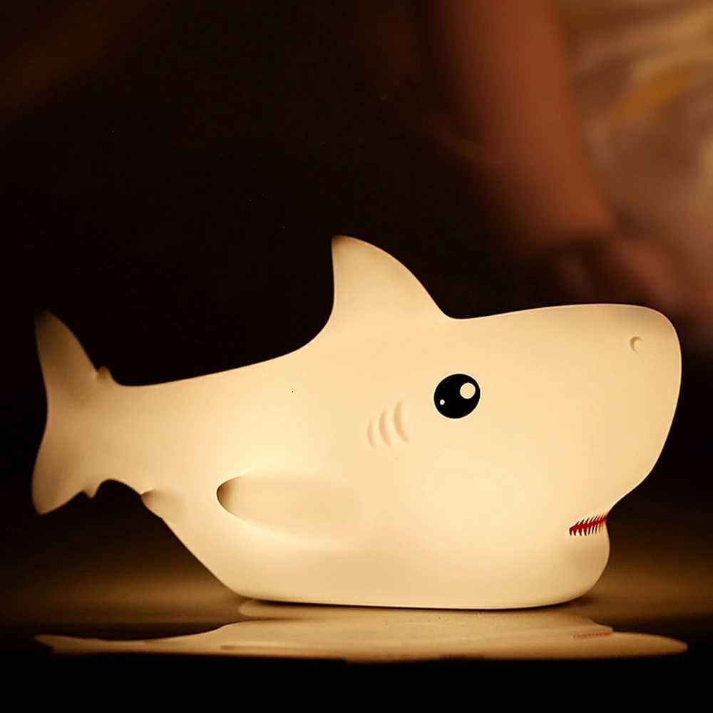 Night Light Adorable Appearance Creative Shape Decorative Lovely Cartoon Shark LED Lamp Bedside Light Decor Shark Night Lamp R250726
