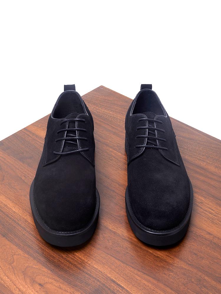 Business British leather shoes for men's genuine leather fur reverse velvet leather breathable matte casual thick sole versatile low top retro me