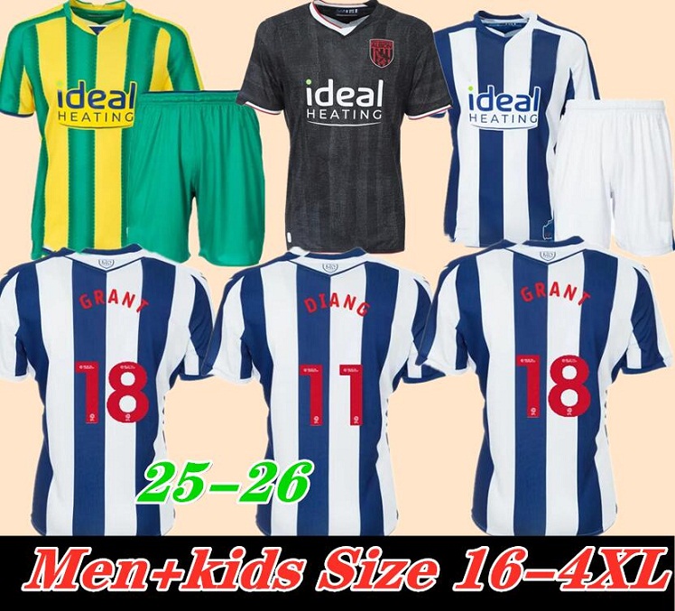 3XL 4XL 25 26 West Bromwich 125-Year Anniversary soccer jersey 2025 2026 HOME Josh Maja Diang Grant Mowatt football shirts men kids kit home away top quality 111