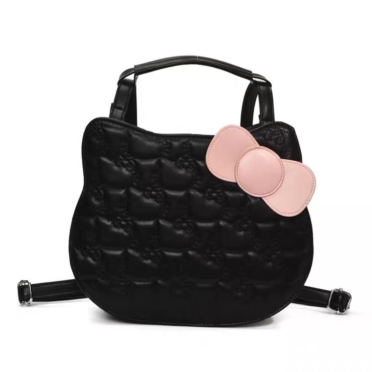 Designer Bag Korean Style Sweet Double-shoulder Kitten Backpack Outdoor Beach Cartoon Bow Simple Fashionable Luxurious Texture Student Schoolbag