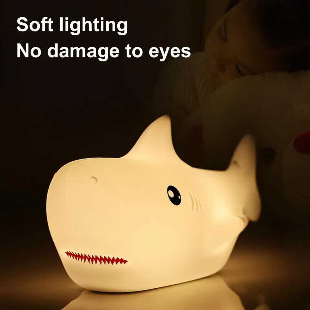 Night Light Adorable Appearance Creative Shape Decorative Lovely Cartoon Shark LED Lamp Bedside Light Decor Shark Night Lamp R250726