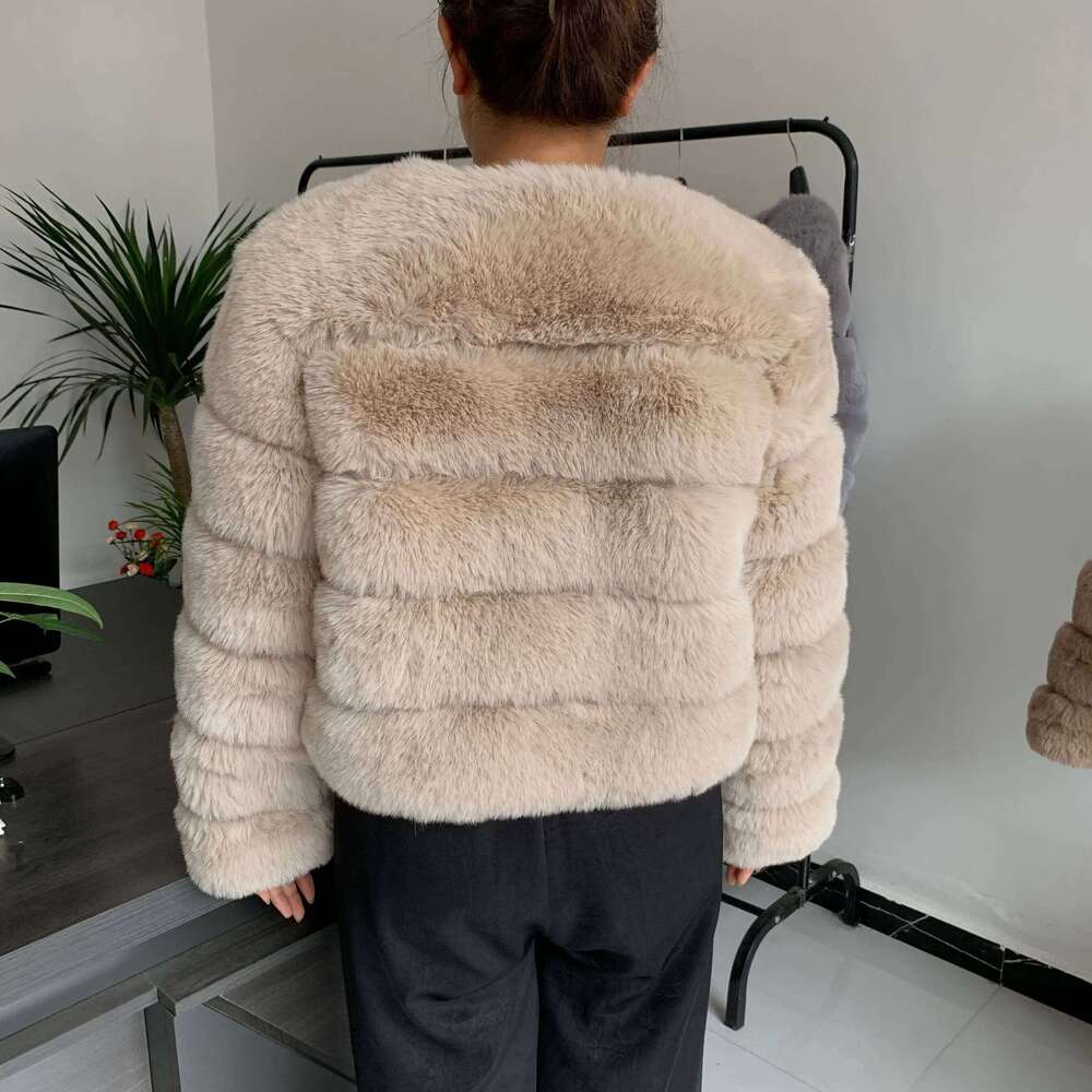 Womens Faux Fox Fur jacket fluffy coat faux fur coat Autumn Winter High Quality fur elegant faux fur women clothing