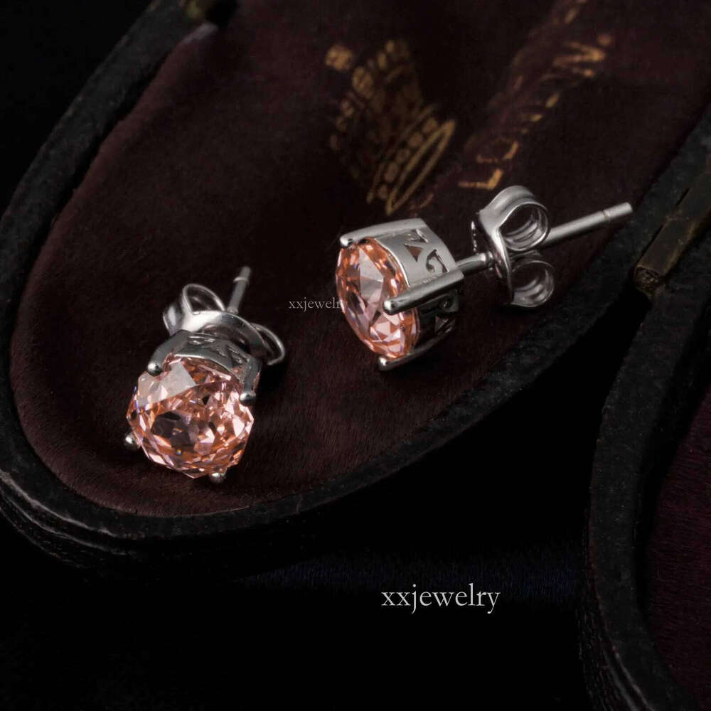 Potiy 2ct 5A Octagon Rose Cut Cubic Zirconia Morganite Pink Solitaire Stud Earrings Gift For Her Sterling Sier 250122