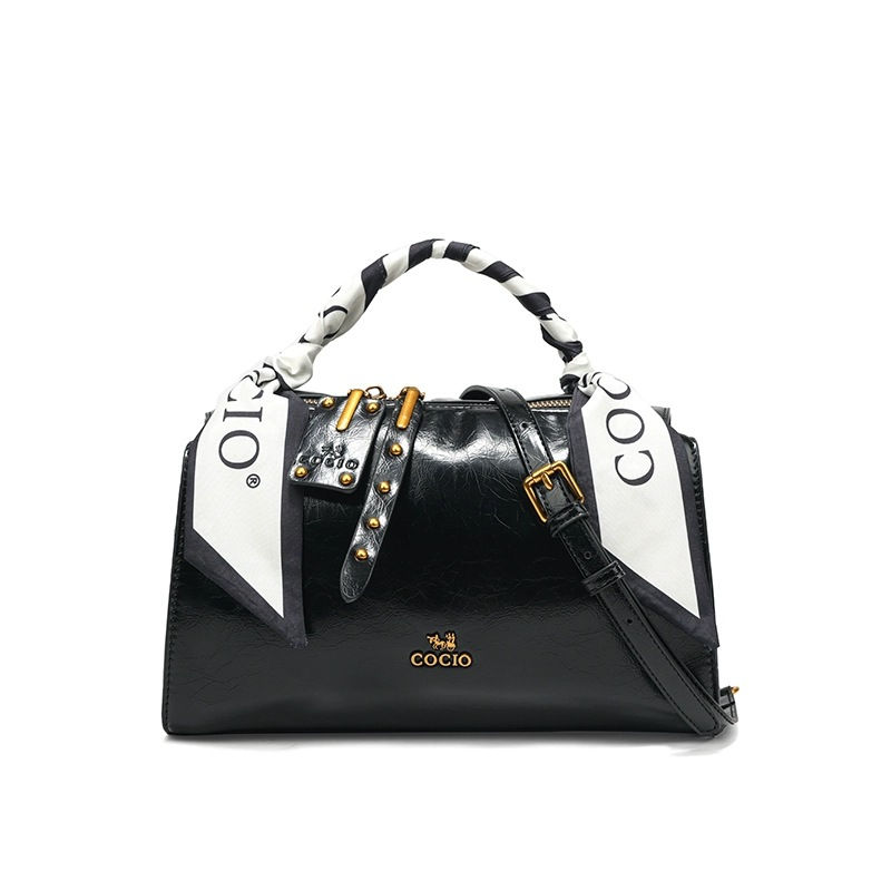 COCIO designer bag New leather fashionable casual pillow bag womens simple versatile ribbon handbag