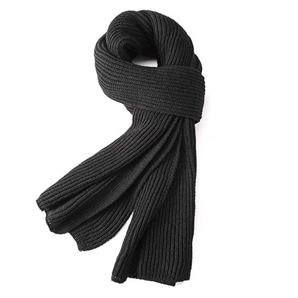 K1486 Warm autumn and winter scarf neutral solid color winter neck warm knitted yarn scarf men and women classic winter scarf
