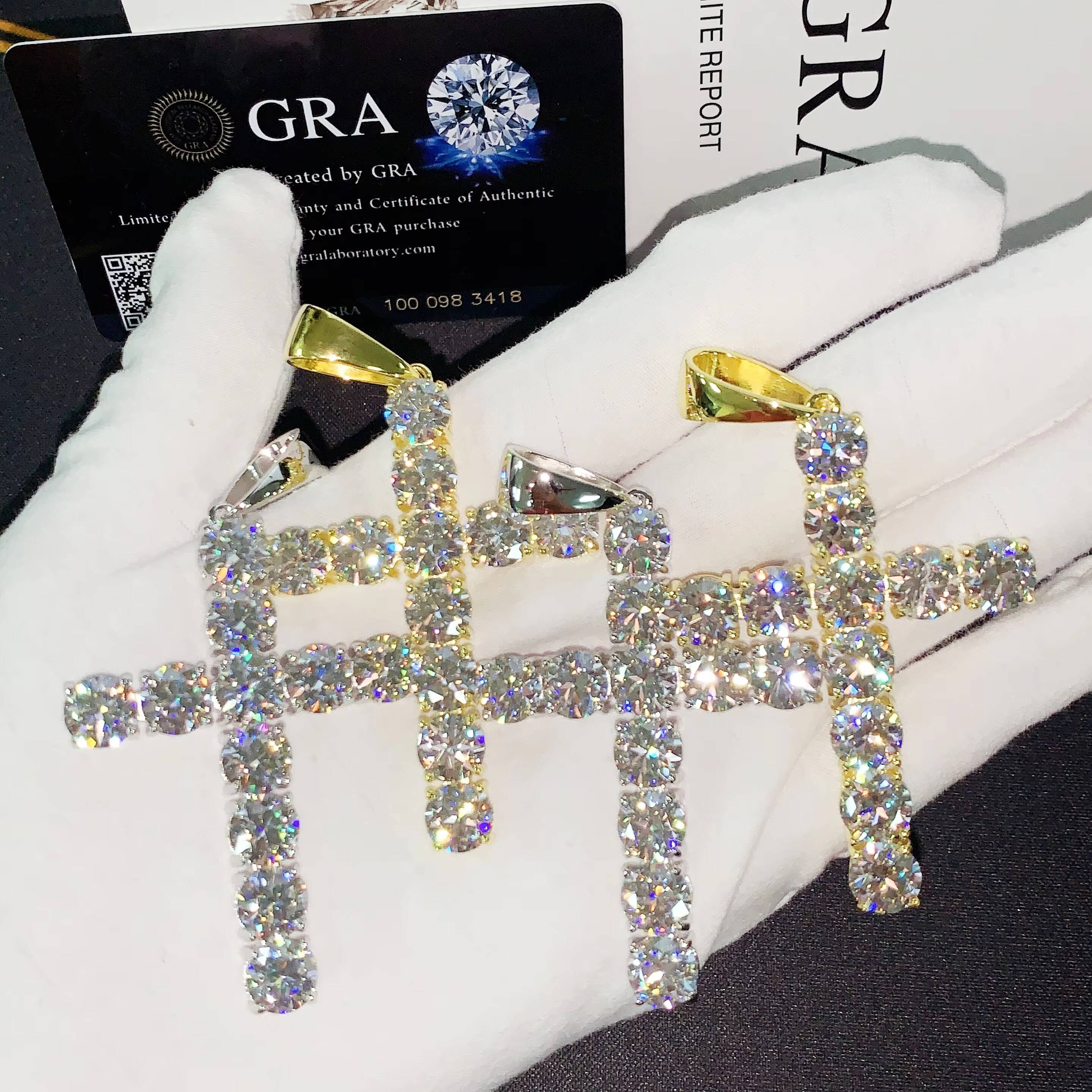 Ready to Ship 48 Hours X Large Cross Pendant Moissanite Pendants Sun Iced Out Jewelry Diamonds Custom Moissanite Pendant