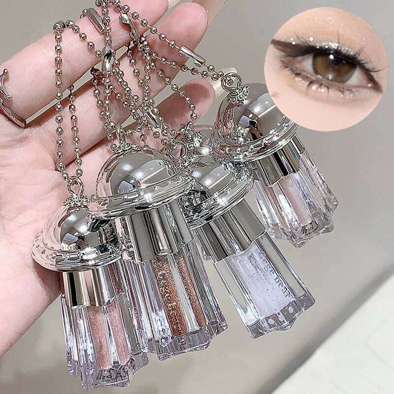 Glitter Liquid Eyeshadow Key Chain Pearlescent Shimmer Sparkling Sequins Eye Shadow Highlighter Waterproof Portable Eyes Makeup X2507
