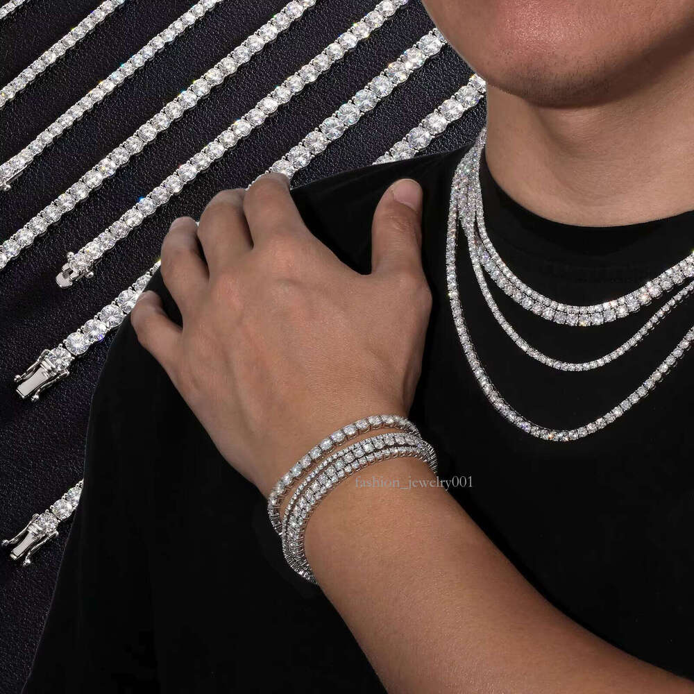 Sparkling Pyrite Necklace 14K/ Gold Plated Wedding Jewelry for Men and Women Pure Sier Tennis Chain