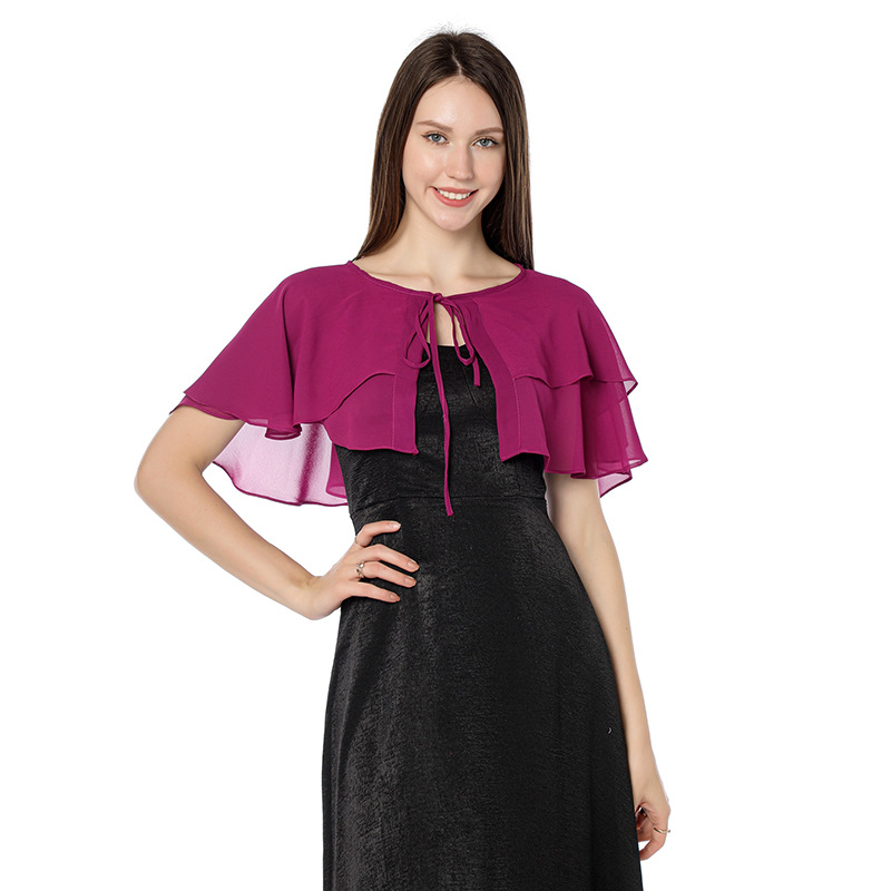 K1493 Cross-border good goods European and American style chiffon shawl bride bridesmaid wedding dress dinner cheongsam shawl small waistcoat female