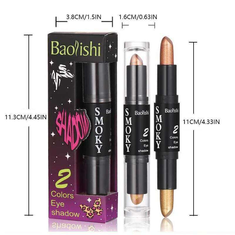 Double Head 6 Color Stick Dia Flash Pen Pencil Pearl Long Effect Eye Shadow X250726