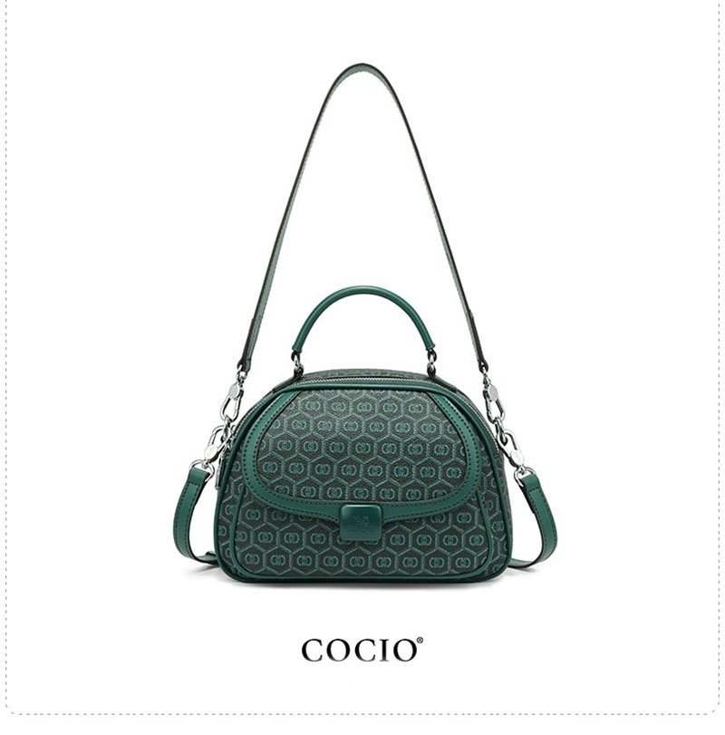 COCIO designer bag New luxury peacock green handbag with multiple compartments fashionable casual high-quality womens bag