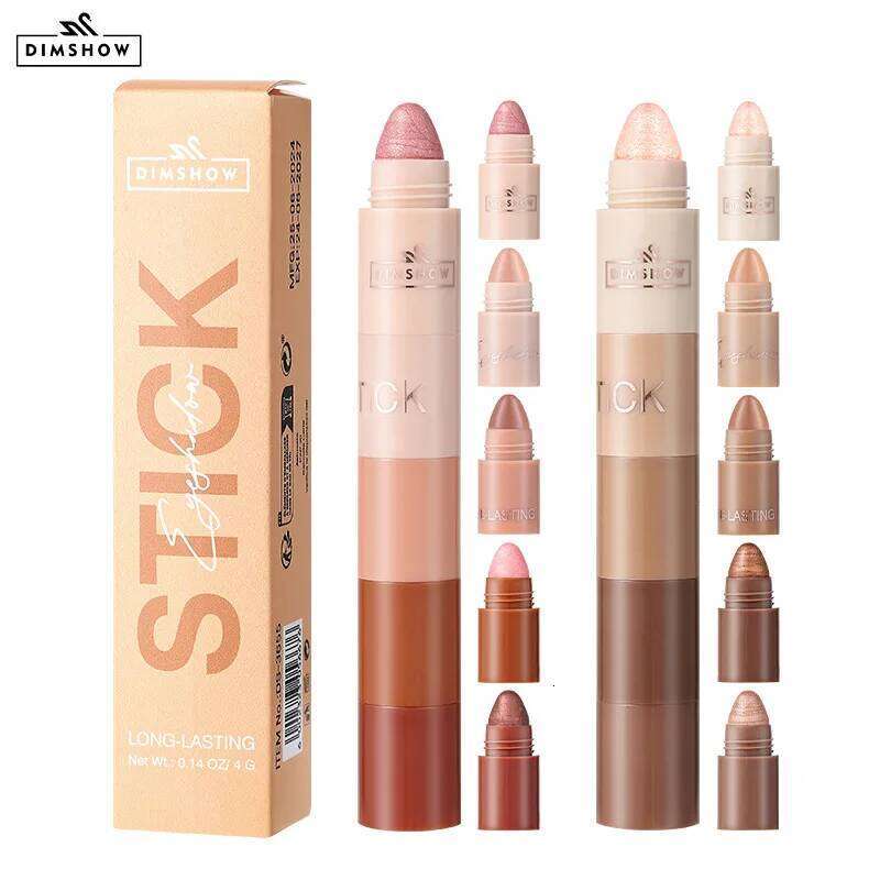 DIMSHOW 5-section Highlight Lazy Pencil Pearlescent Fine Glitter Illuminating Eyeshadow Stick Set X250726