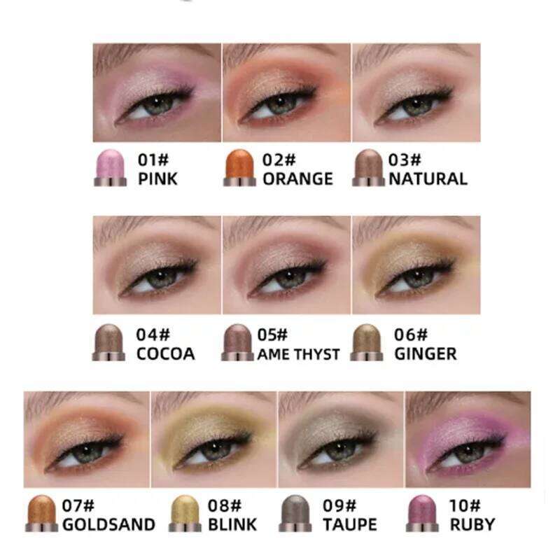 BEAUTY GLAZED 10 Colors Double Ended Highlighter Pencil Shimmer Waterproof Eyeshadow Stick Makeup Cosmetics X250726