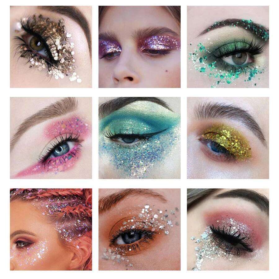 9 Color Set Liquid Fine Shimmer High Light Eyeshadow Stage Makeup Sequins Eye Shadow Face & Body Glitter Lotion X250726